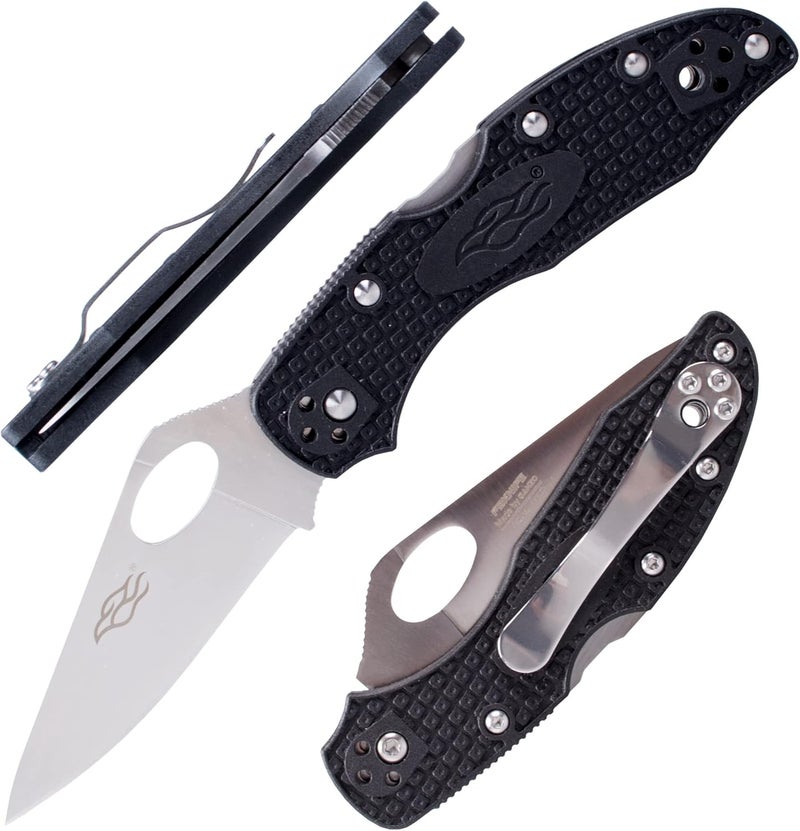 Firebird GANZO F759M Pocket Folding Knife 440C Stainless Steel Blade Nylon Glass Fiber Anti-Slip Handle with Clip Tactical Survival Fishing Camping EDC Knife (Black) - Image 1